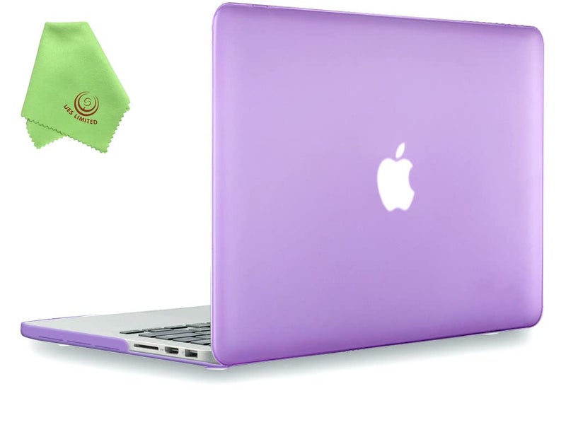 UESWILL Matte Hard Shell Case Cover Compatible with MacBook Pro (Retina, 13 inch, Early 2015/2014/2013/Late 2012), Model A1502/A1425, No CD-ROM, No USB-C, Purple - Image 1
